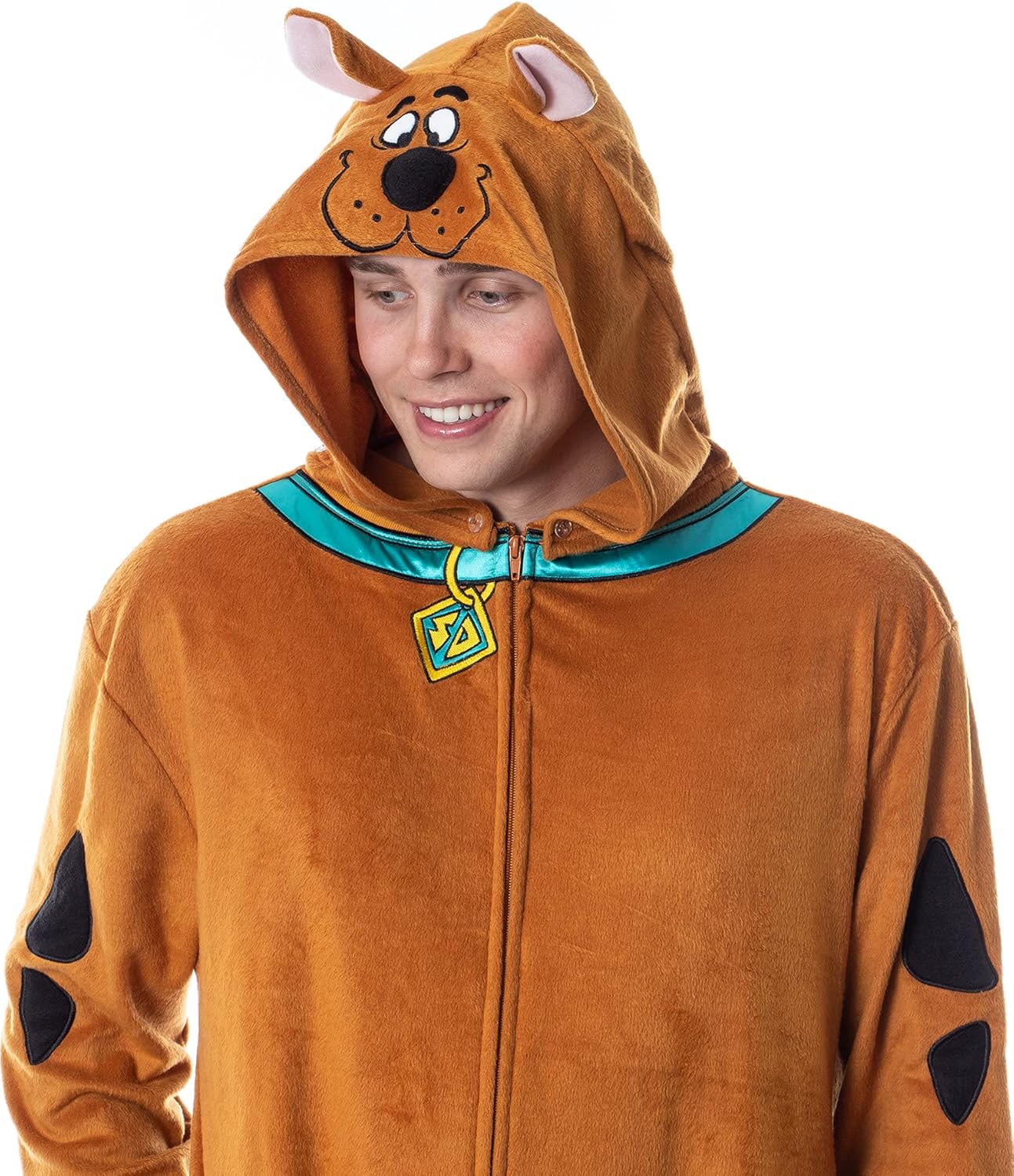 INTIMO Scooby-Doo Mens' Hooded Costume Sleep Pajama Union Suit Outfit - Image 2