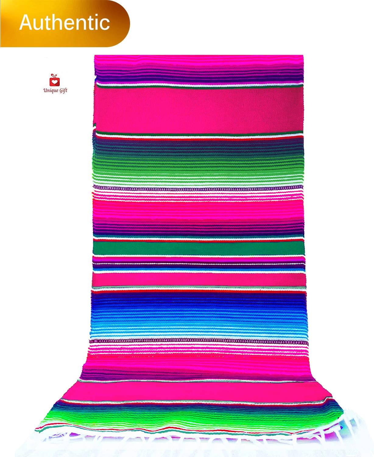 Alondra's Imports (TM) (84" x 59") Elegantly Handwoven, Genuine Mexican Artesenal Table Cover (Fiesta, Birthday, Taco Night, Mexican Themed Party Supplies, Zarape Blanket, Serape All Over Table Cloth)