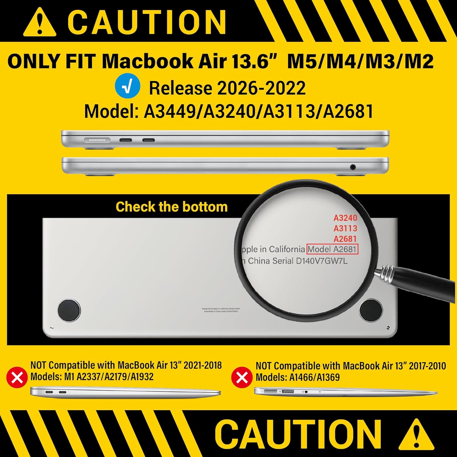 IBENZER Hexpact Protective MacBook Air 13 inch Case M5 2026 M4 2025 M3 M2 2024-2022 A3449 A3240 A3113 A2681, Heavy Duty Case & KeyboardCover & ScreenFilm, Wine Red, HPE-KK-WR+2