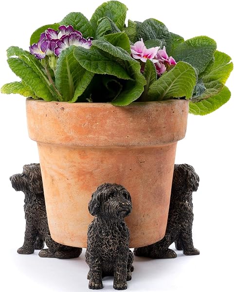Potty Feet Retriever Figures Plant Pot Feet - Planter Support - Handmade Decorative Ornaments - 3pcs - 3