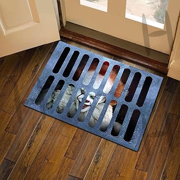 Halloween Door Mat Clown Decorations Creepy Clown Doormat Decoration, Realistic Horror Rug for Spooky Haunted House, Front Porch, Party Entrance, Scary Decor for Trick-Or-Treat And Halloween Pranks