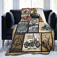 Motorcycle Blanket Gifts for Men and Women Throw Blanket for Couch Sofa Bed Plush Throw Fleece Blanket Soft Cozy Bedding for Kids and Adults Bedroom Size 50"x40"