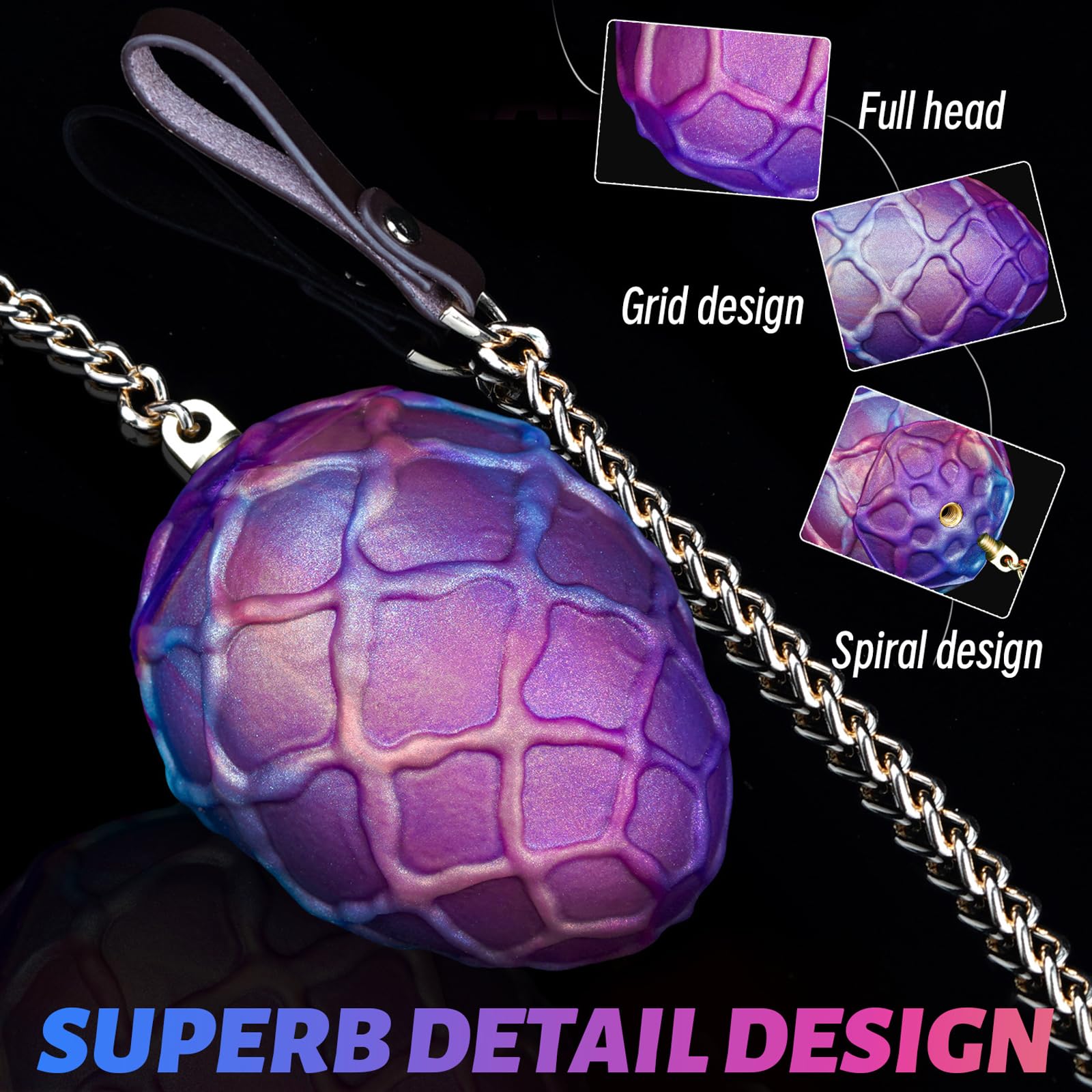 Analkugeln Silikon Anal Beads mit Kette Anal Trainer für Paare, Analdehner für Männer & Frauen, Anal Spielzeug Ei-Form für kontrolliertes Training in 4 Größen（XL）