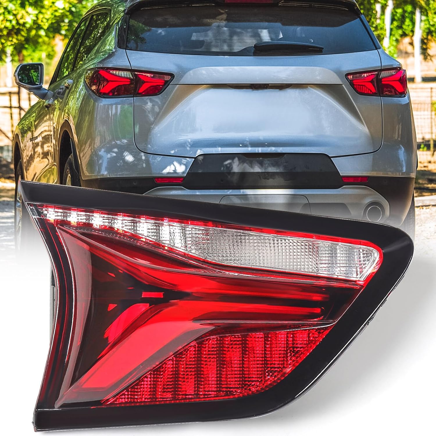 FIONE Tail Light Compatible with Chevy Blazer 2019 2020 2021 2022 Inner Rear LED Tail Light Brake Lamp Assembly Left Driver Side