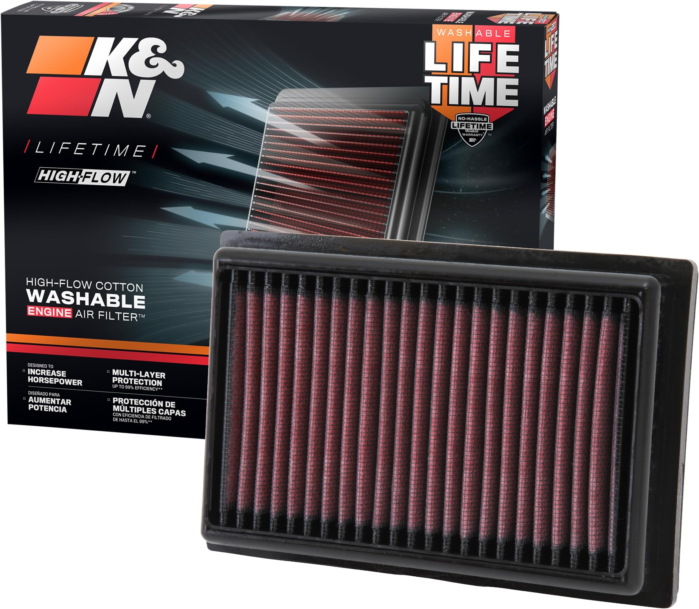 K&N Replacement Air Filter suitable for Citron C1 Peugeot 108 1.0 20142016 Subaru Justy 1.0 2016 Toyota Prius C 1.5 20122016 Toyota Aygo II 1.0 Yaris Hybrid 1.5 2012 Yaris 1.