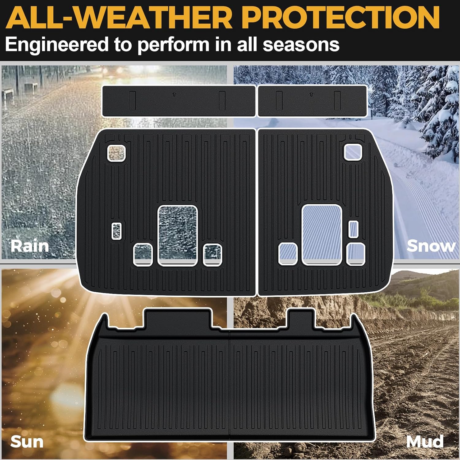 Cargo Mat for 2022-2025 2026 Kia Carnival 8 Passenger (Gas Only) Accessories, Full Coverage All Weather TPE Cargo Mat Trunk Mat Cargo Liner for Kia Carnival Accessories