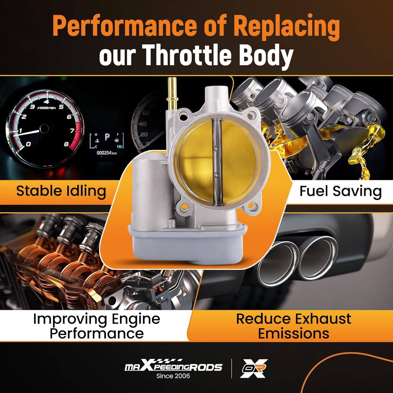 maXpeedingrods Electronic Throttle Body for Buick Rainier 2004-2007, for Chevy Colorado Impala Colorado Impala, for GMC Canyon Envoy, 217-2296 S20064 12568580A