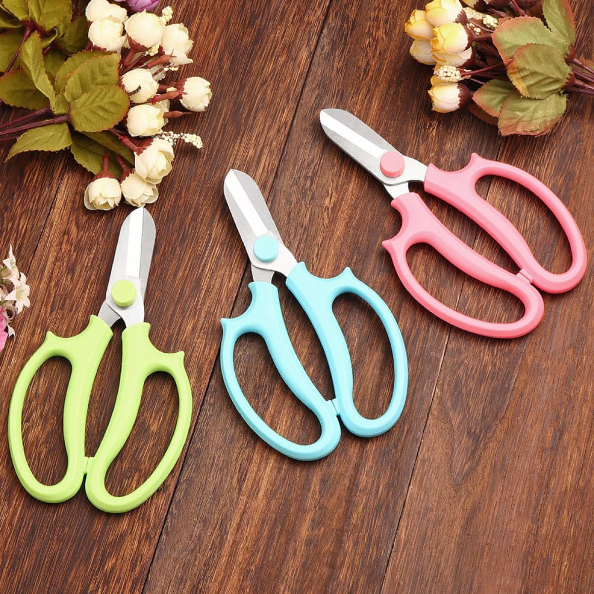 8pcs Gardening Trimming Scissors Ergonomic Pruning Shears for Flowers Plants Fruit Harvesting Comfortable Non-slip Handles for Easy Use Flower Shops and Gardens