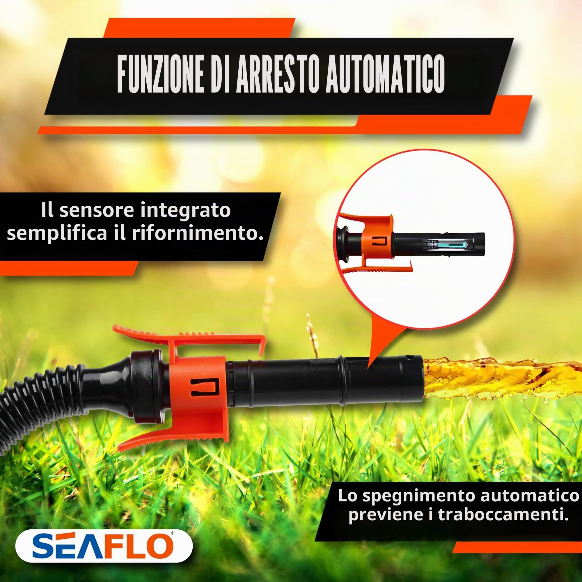 SEAFLO 552135 Pompa di TRASFERIMENTO AUTONOMA per Carburante, Olio, Acqua, Adblue, 9L/MIN