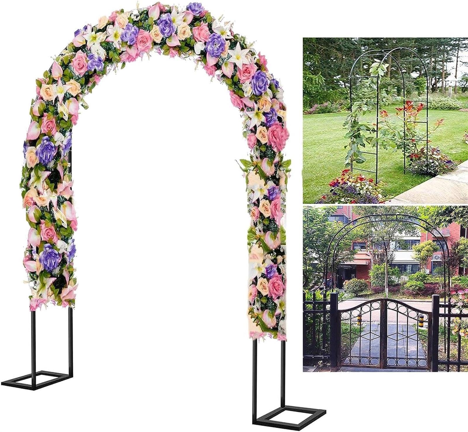 Arche de jardin en métal décor extérieur romantique pour allée fleurie