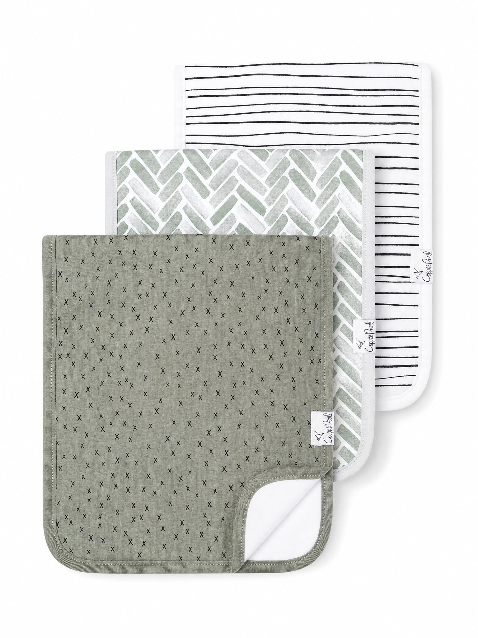 Copper Pearl Premium Baby Burp Cloths 3-Pack