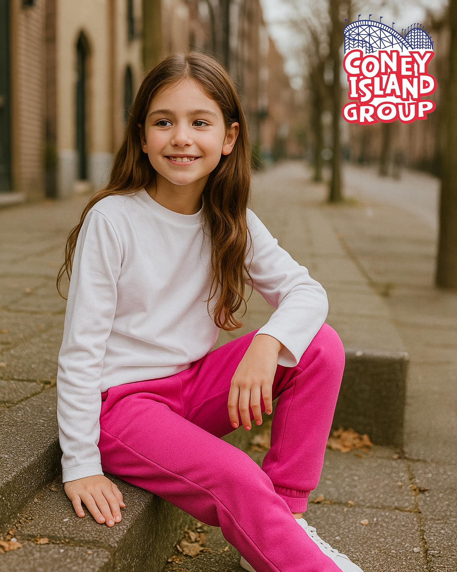 Coney Island Pantalones deportivos para niña – Pantalones deportivos de forro polar (3 unidades)
