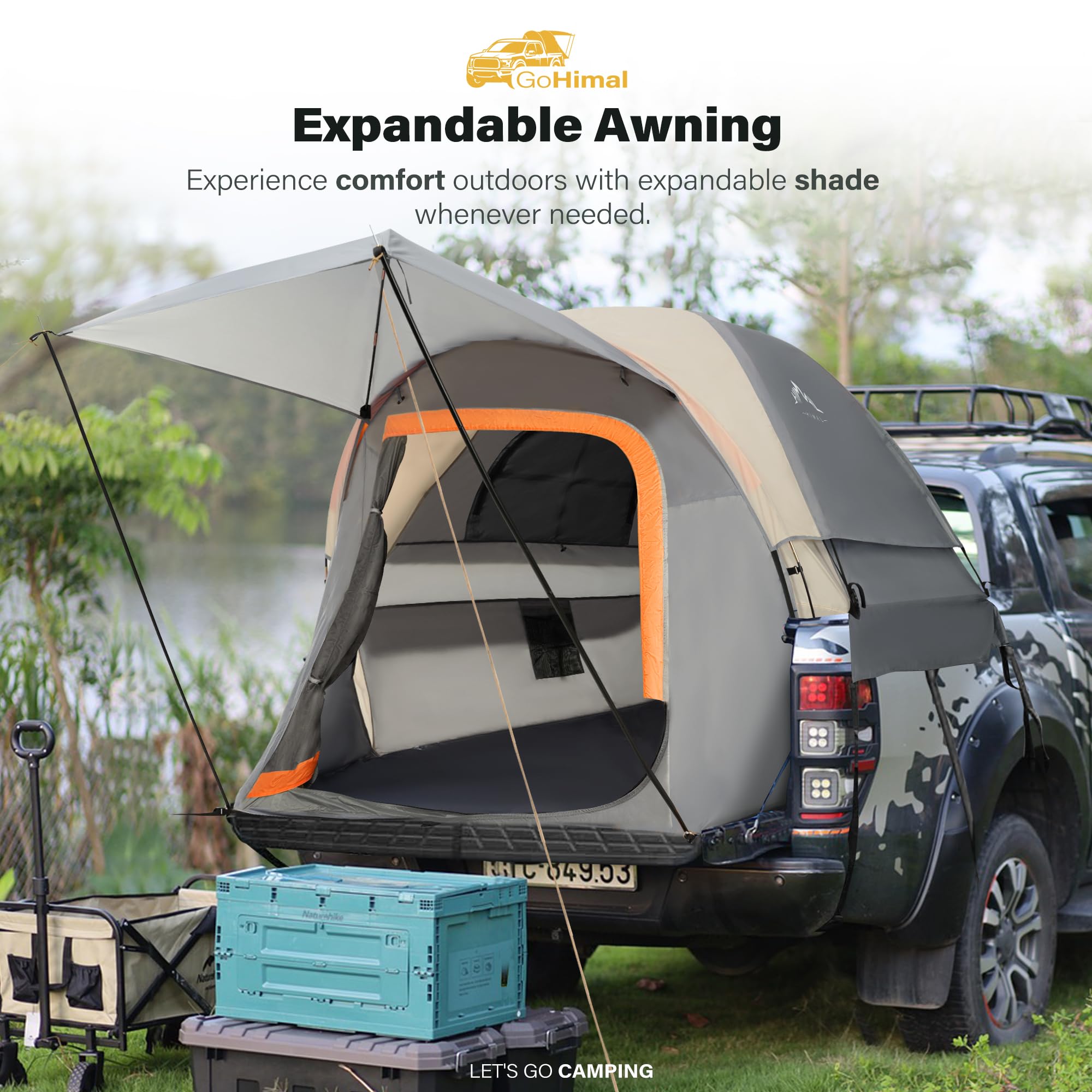 Snapklik.com : Pickup Truck Tent, Waterproof PU2000mm Double Layer For ...