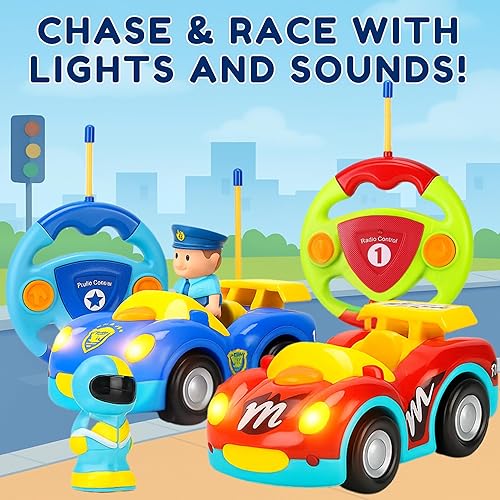 Miniatura 4 de Liberty Imports My First Cartoon RC - Autos de control remoto para niños de 1 a 3 años, juguete de control de radio para bebés, niños mayores de 18