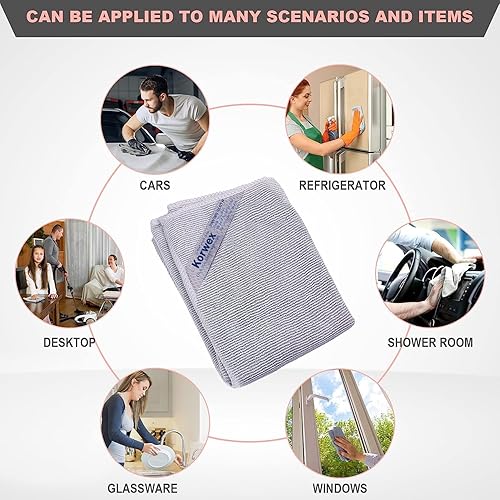 Miniatura 3 de Longmann Paño de limpieza de ventanas, paño de vidrio, paño de limpieza, rayas sin marcas (2 unidades)