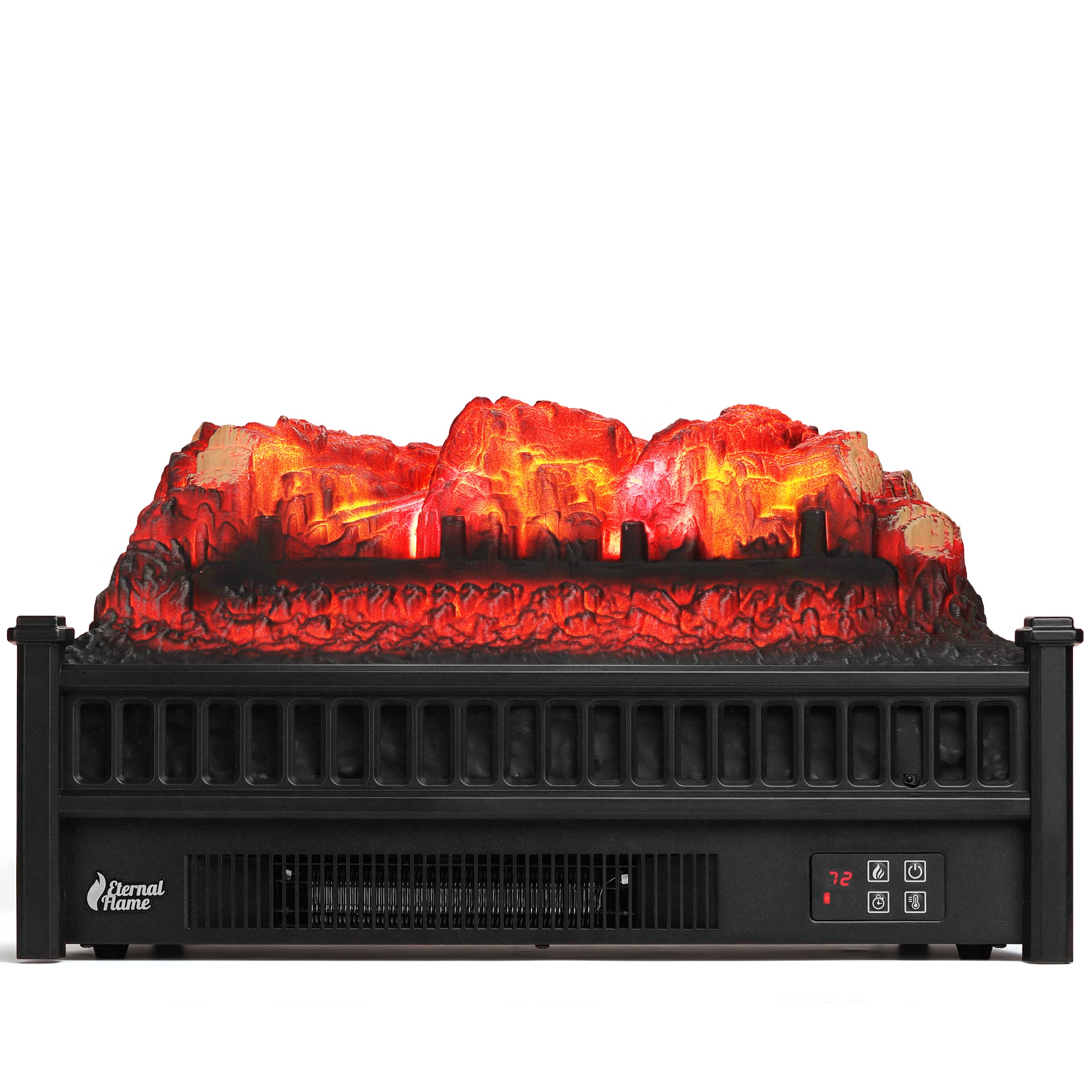 Photo 1 of TURBRO Eternal Flame EF23-PB Electric Fireplace Logs, 23" Remote Control Fireplace Insert Log Heater, Realistic Pinewood Ember Bed, Thermostat, Timer, 1400W Black