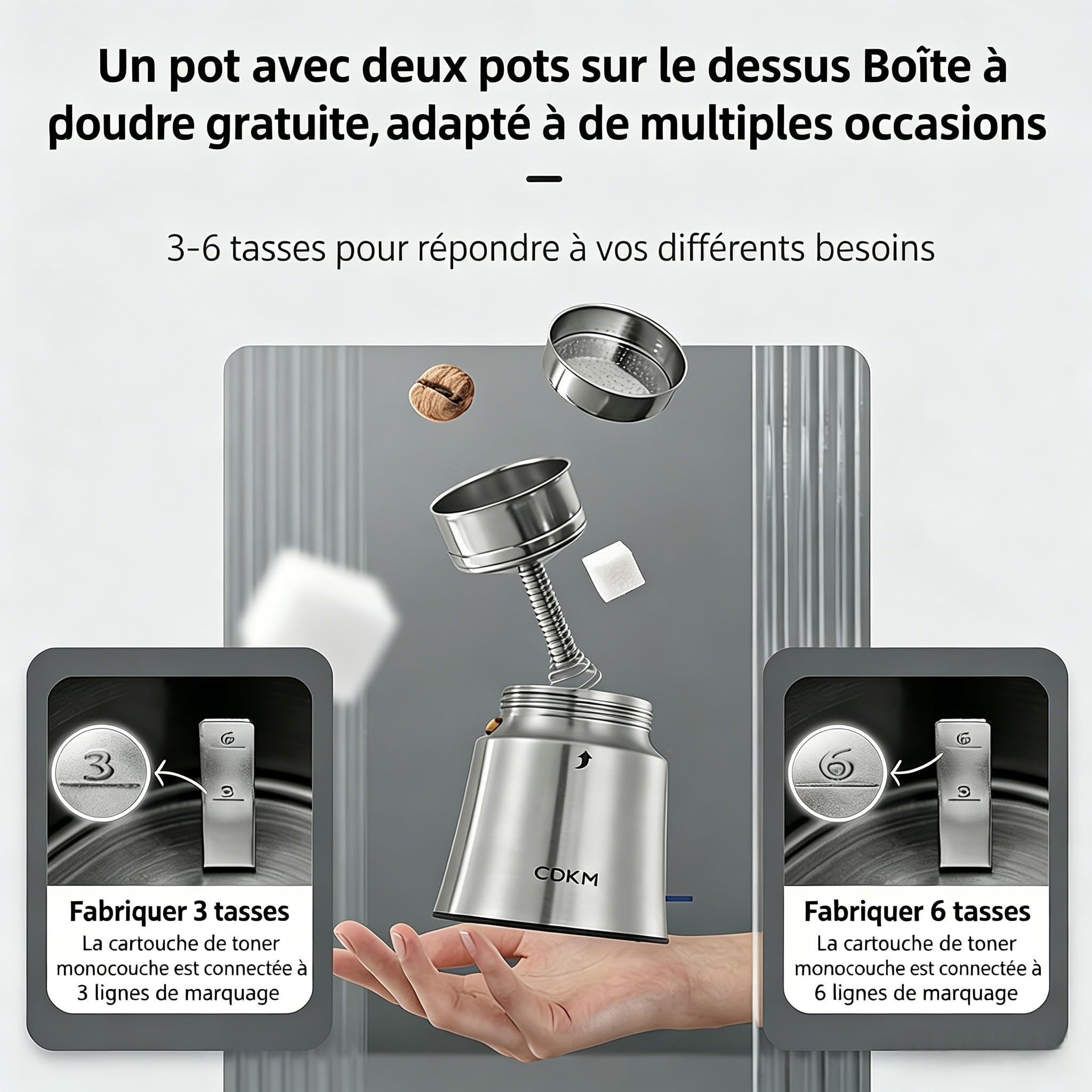 Cafetière électrique moka Mise hors tension automatique(340 ml)