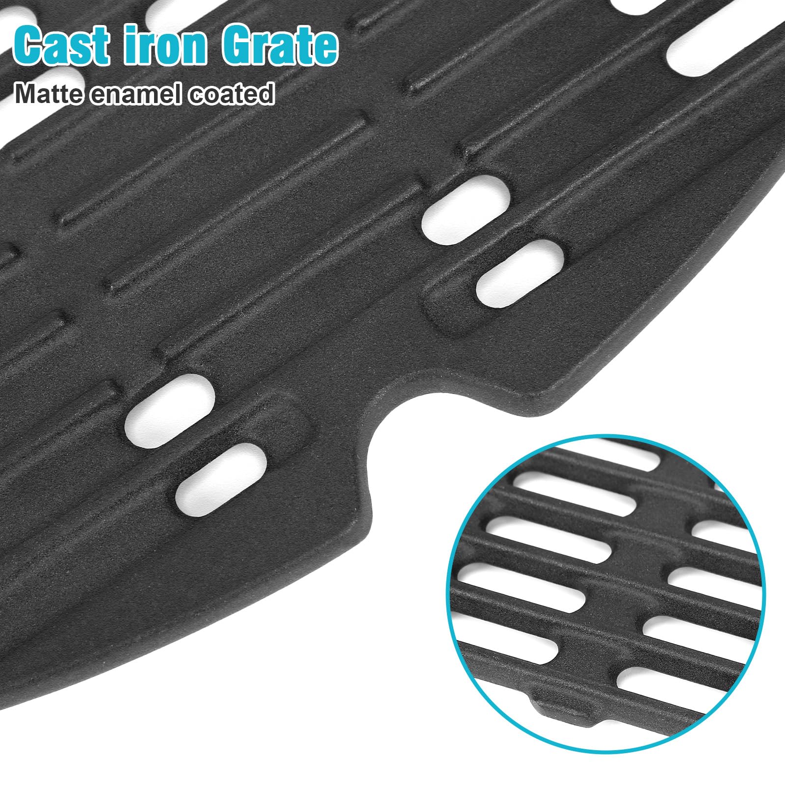 GRISUN Griglia in ghisa per barbecue Weber Q100, Q120, Q1000, Q120, Q1200, Q1200, Q1400, 2 pezzi