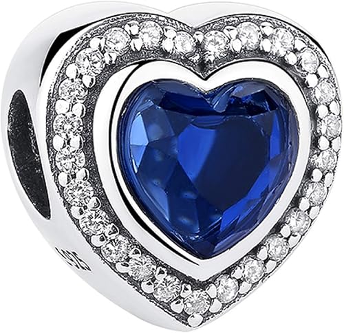 Bolenvi - Dijes de plata de ley 925 "Heart of the Sea Titanic Blue" para pulseras y collares, el mejor regalo para ella, Metal