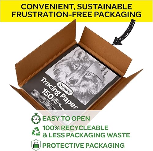 Miniatura 5 de Crayola Papel de calco de 8 12 x 11 pulgadas, papel vitela transparente para almohadillas de rastreo, 150 hojas Exclusivo de Tienda