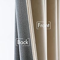 Vista 174 de MIULEE Cortinas de terciopelo de 63 pulgadas de largo, 2 paneles de cortinas opacas de lujo para dormitorio, sala de estar, cortinas de ventana