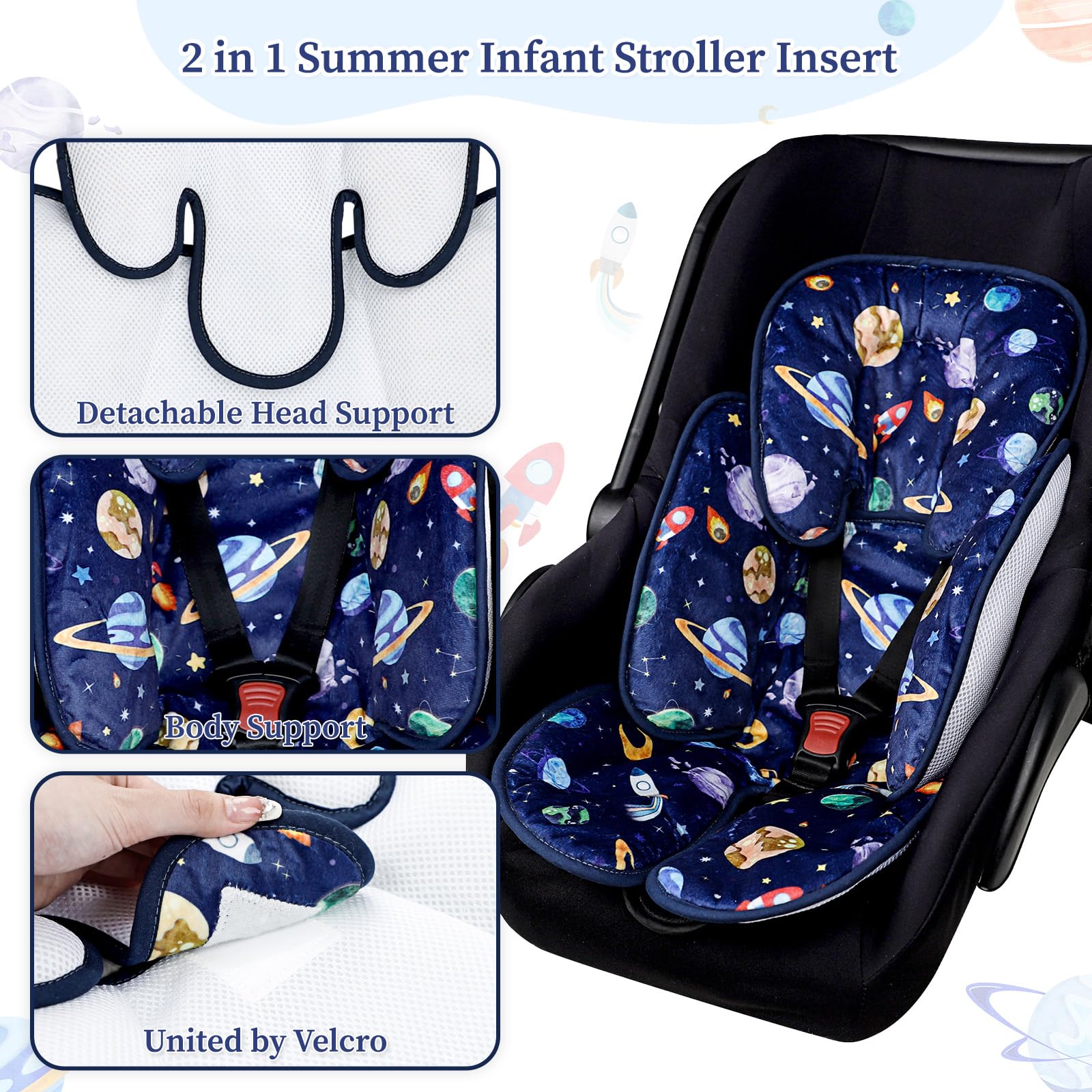 Pea Pod Asiento de coche para bebé, soporte para la cabeza del asiento de coche