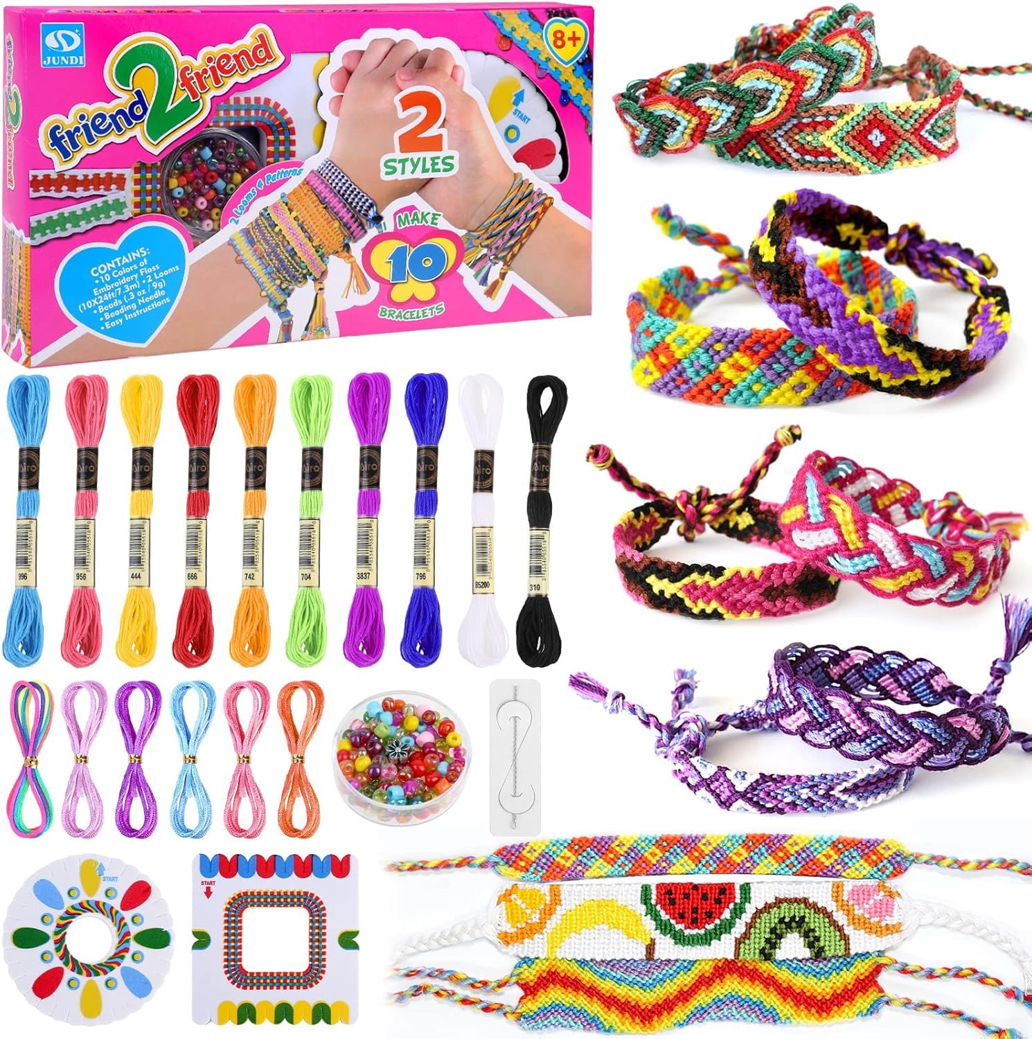 Selloria Girls Multicolours Friendship Bracelet Making Toys For Friendship Diy Craft Kit For 8-14 Years Old Kid Jewellery Making Kits Birthday Gifts, Present For