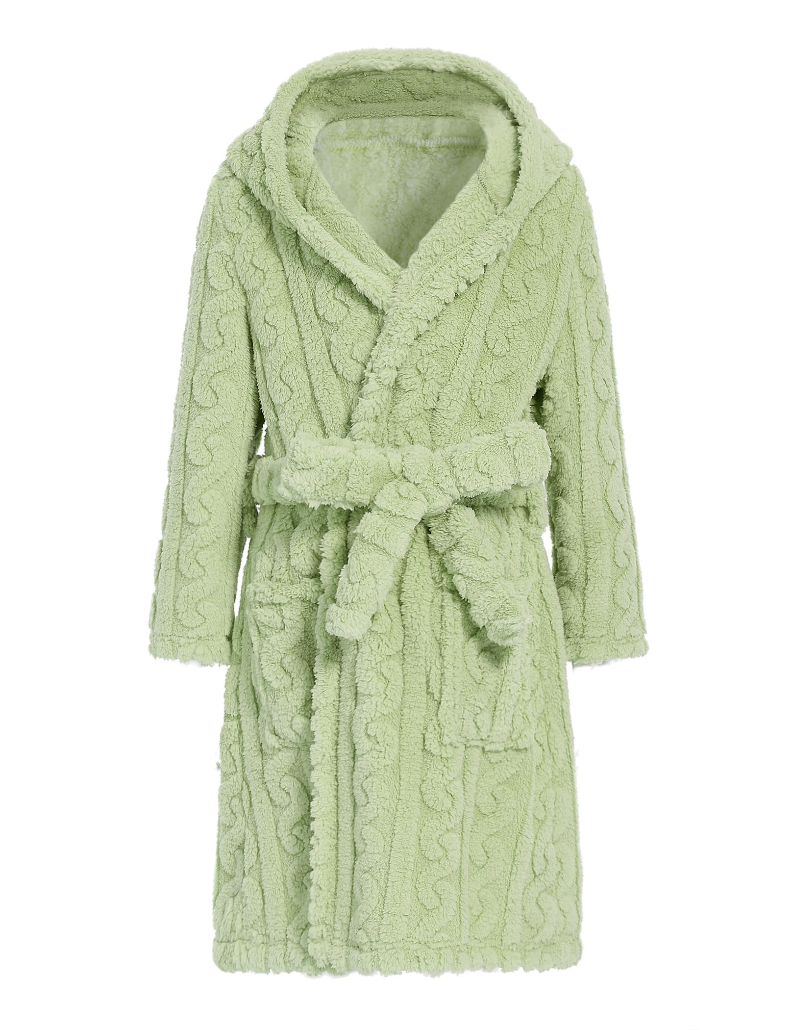 JiAmy Meisjes ochtendjas fleece badjas met capuchon kinderen warme