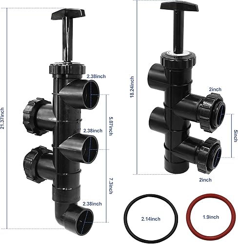 Miniatura 3 de MULAN SP0410X502S Conjunto de válvula deslizante de 2 pulgadas compatible con filtros D.E. Hayward Pro-GridMicro-Clear