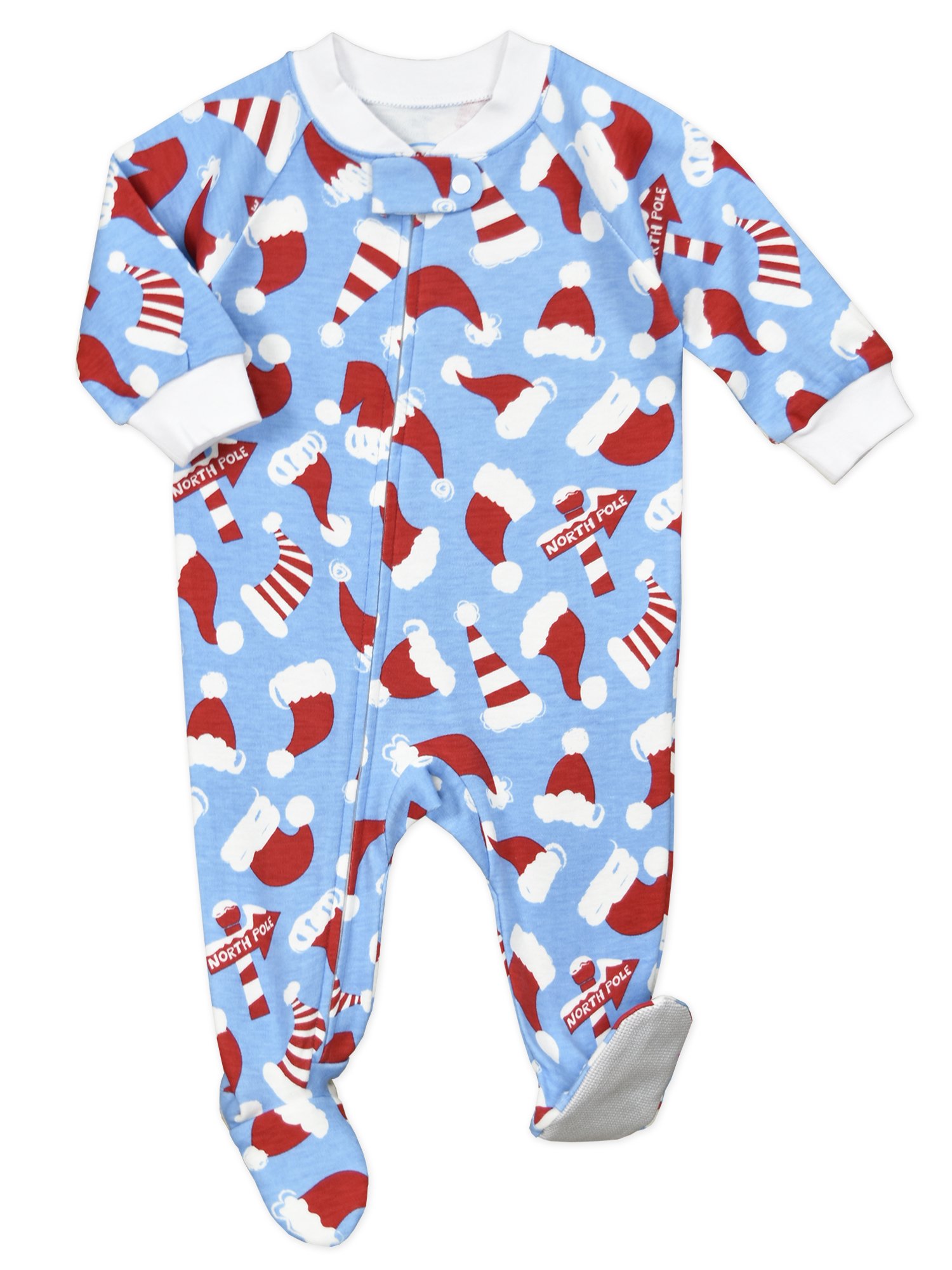 Sara's Prints Baby Soft Footed Pajamas, Santa Hats-Shh, 18M