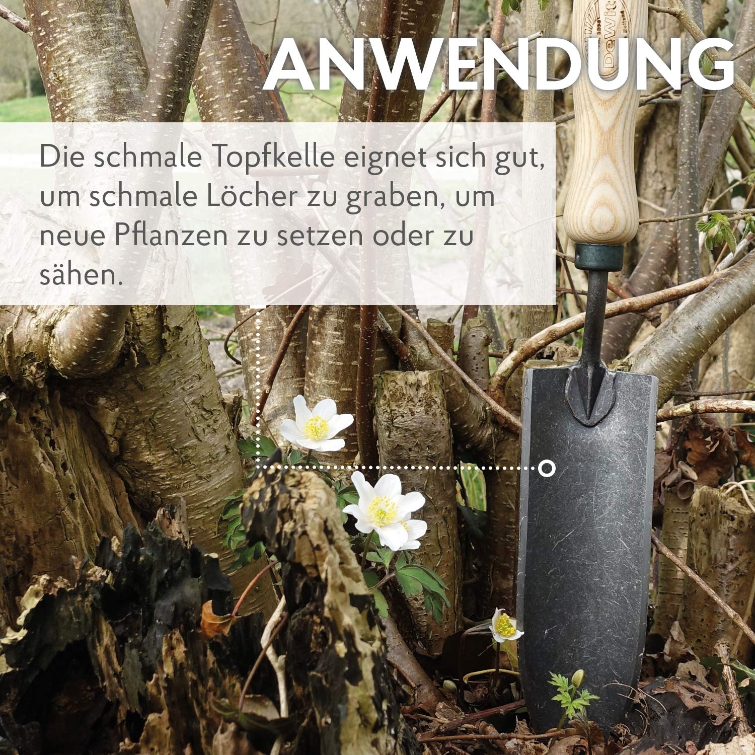 DeWit Blumenkelle 'X-Treme' 35 cm Borstahl FSC®-zertifizierte Premium Handschaufel Garten-Schaufel klein Made in Holland