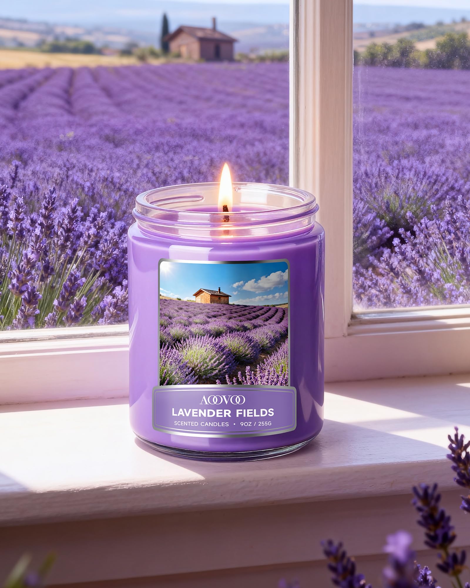 AOOVOO Juego de velas perfumadas para mujer, paquete de 4 velas de cera de soja para el hogar, 1020 g, 200 horas de combustión, velas aromáticas de playa rosa/luz de luna de isla/sueño de verano