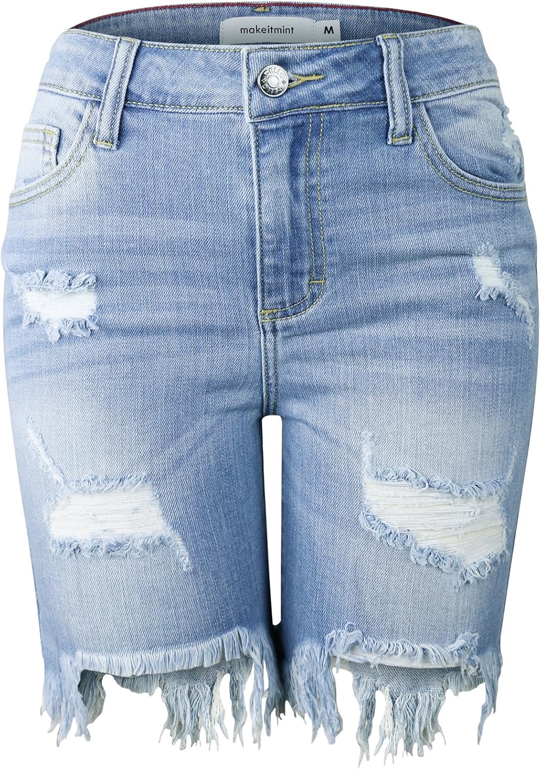 inside out denim shorts