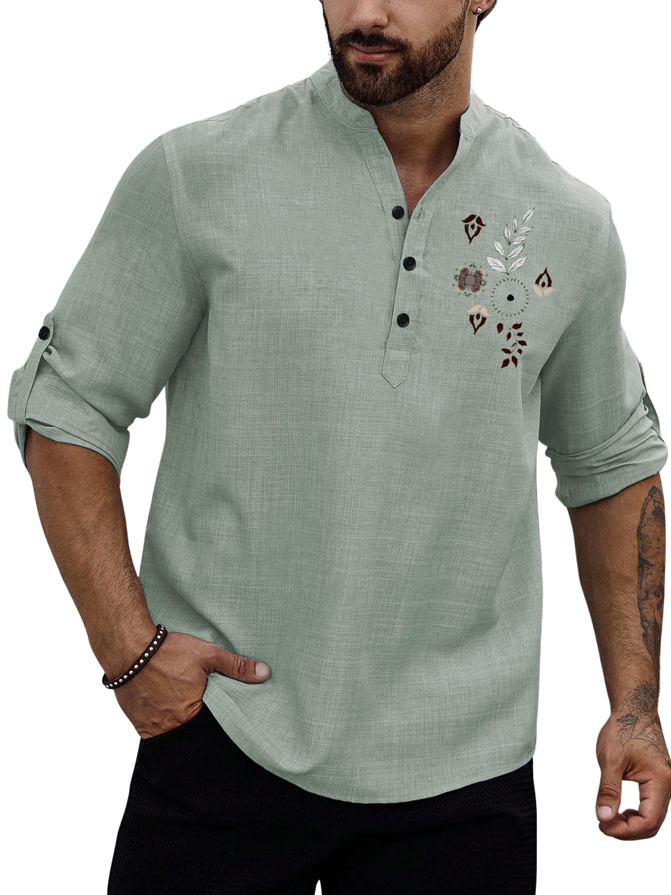toplot Premium Linen Printed Kurta Shirt for Men | Casual (5265)-picture-50
