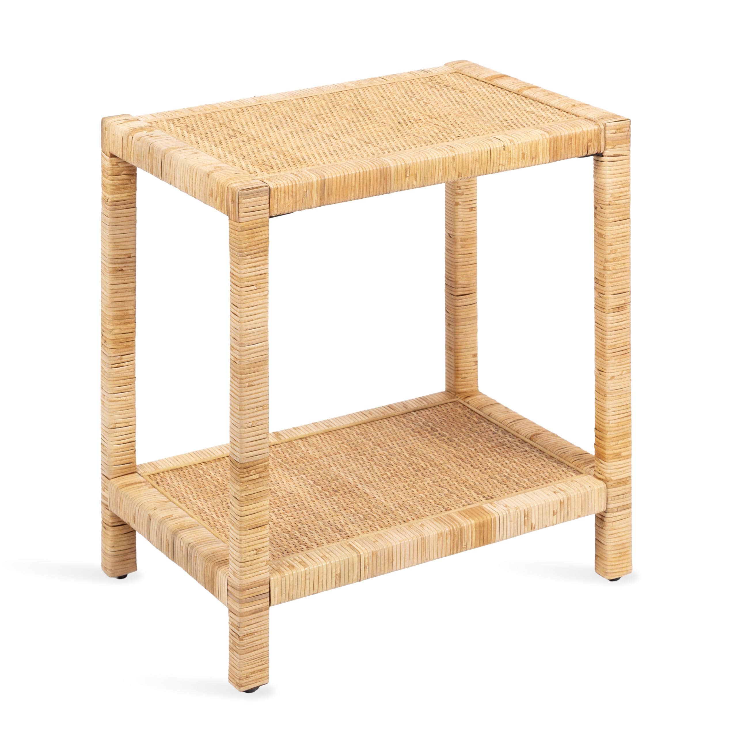 Amazon.com: Kate and Laurel Rafina Coastal Rectangle Rattan Side