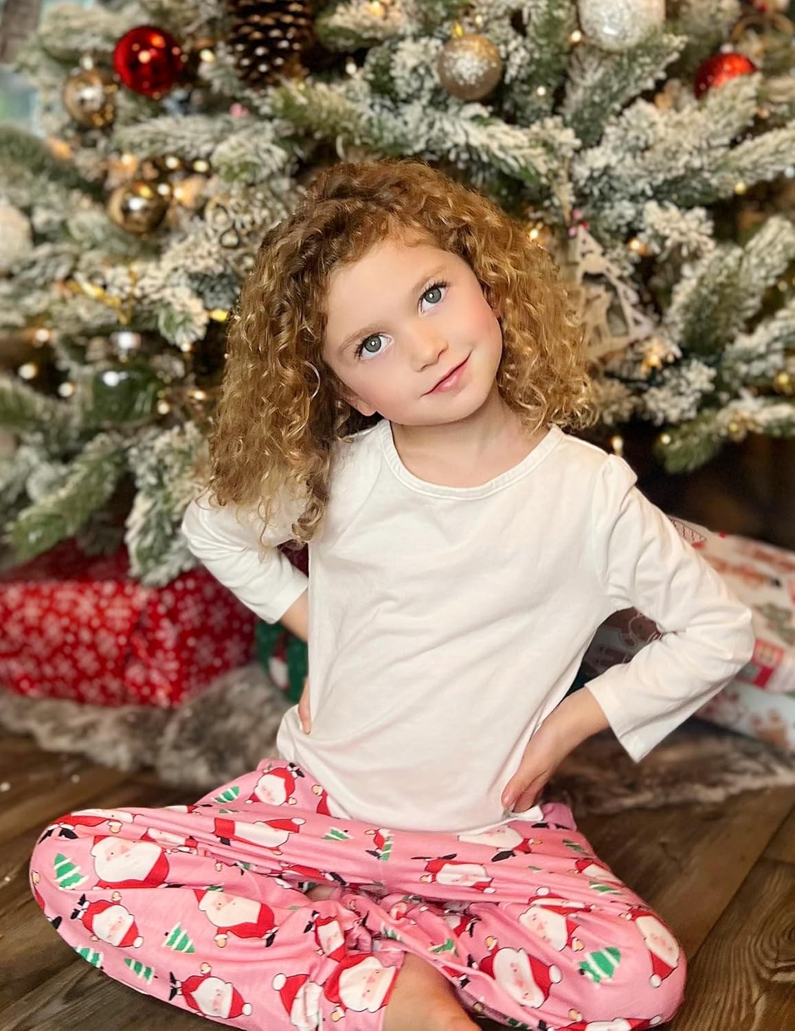 Arshiner Girls Pajama Pants Kids Plaid Pj Pants Comfy Lounge Sleepwear Bottoms with Pockets - Image 2