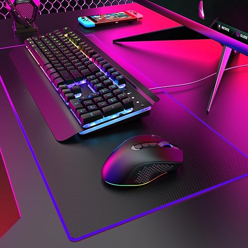 Miniatura 7 de WEEMSBOX Ratón inalámbrico para juegos, mouse ergonómico recargable RGB para PC, con 9 efectos de iluminación RGB de hasta 10000 DPI, 10 botones