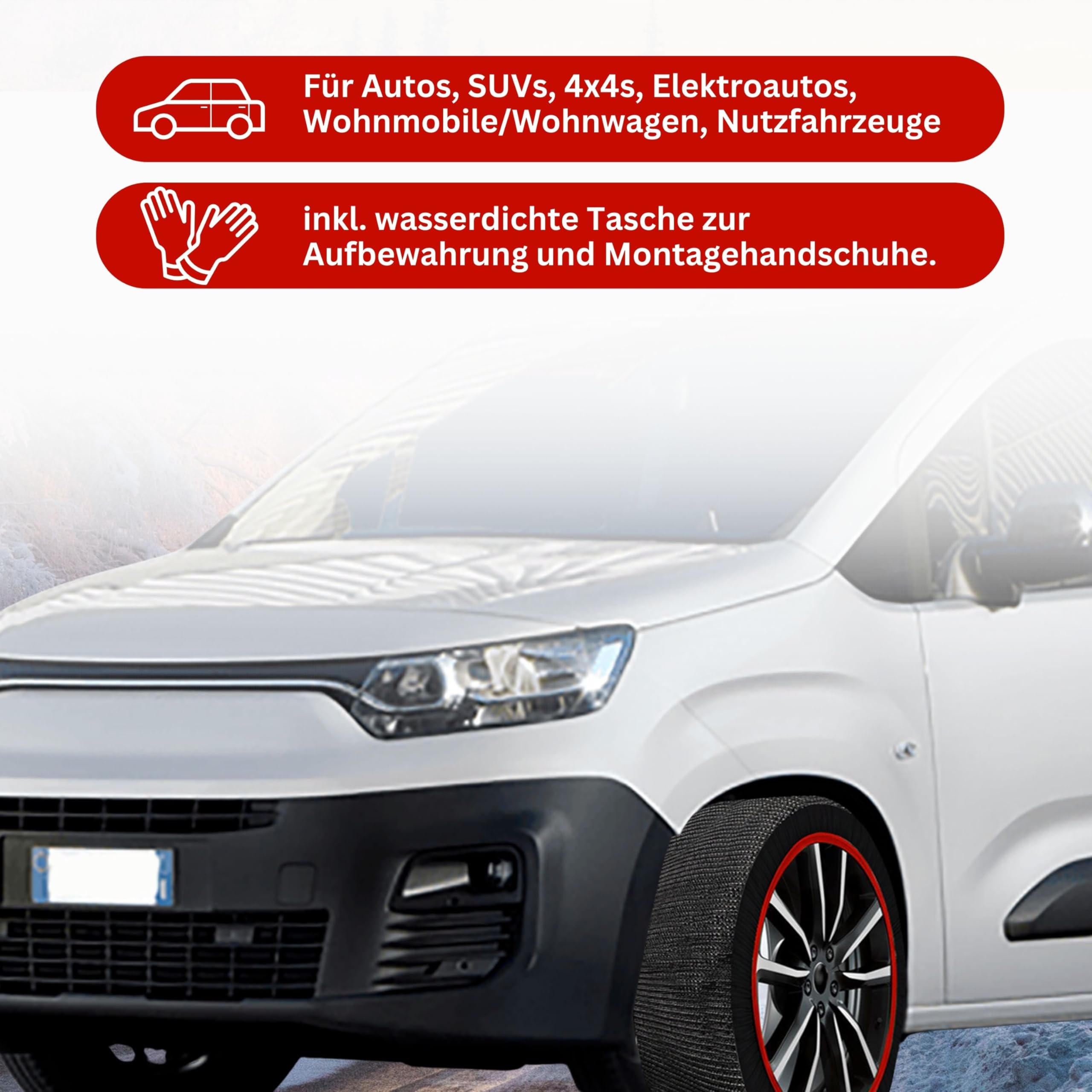 Calze Neve Maranello Omologate Calze Da Neve MARANELLO - Per Pneumatici 305/35 R24, Anti-Slittamento Su Ghiaccio E Neve Calze Neve Maranello Pneumatici 305/35 R24