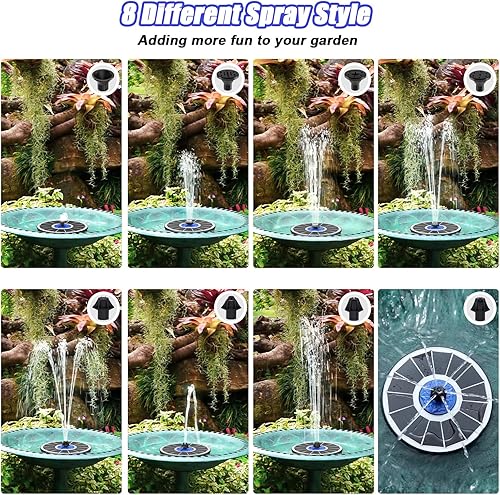 Miniatura 6 de SZMP Fuente solar de 3.5 W actualización 2023 y fuente solar de 4 W con batería 4000, bomba de fuente solar con boquilla 7 en 1, 4 tubos fijos para