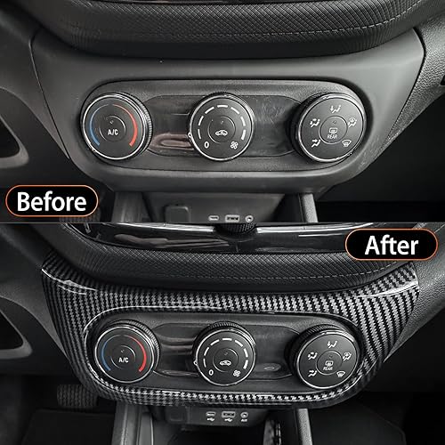 Miniatura 3 de YOUTOOCAR Cubierta de panel de botón de aire acondicionado interior con patrón de fibra de carbono compatible con Chevy Trailblazer 2020-2023