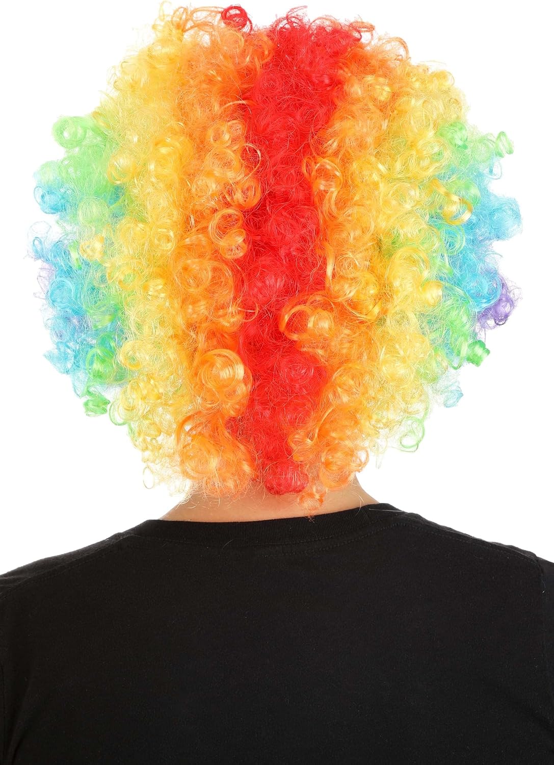 Fun Costumes Afro Rainbow Clown Wig for Colorful Clown Costume - Standard - Red