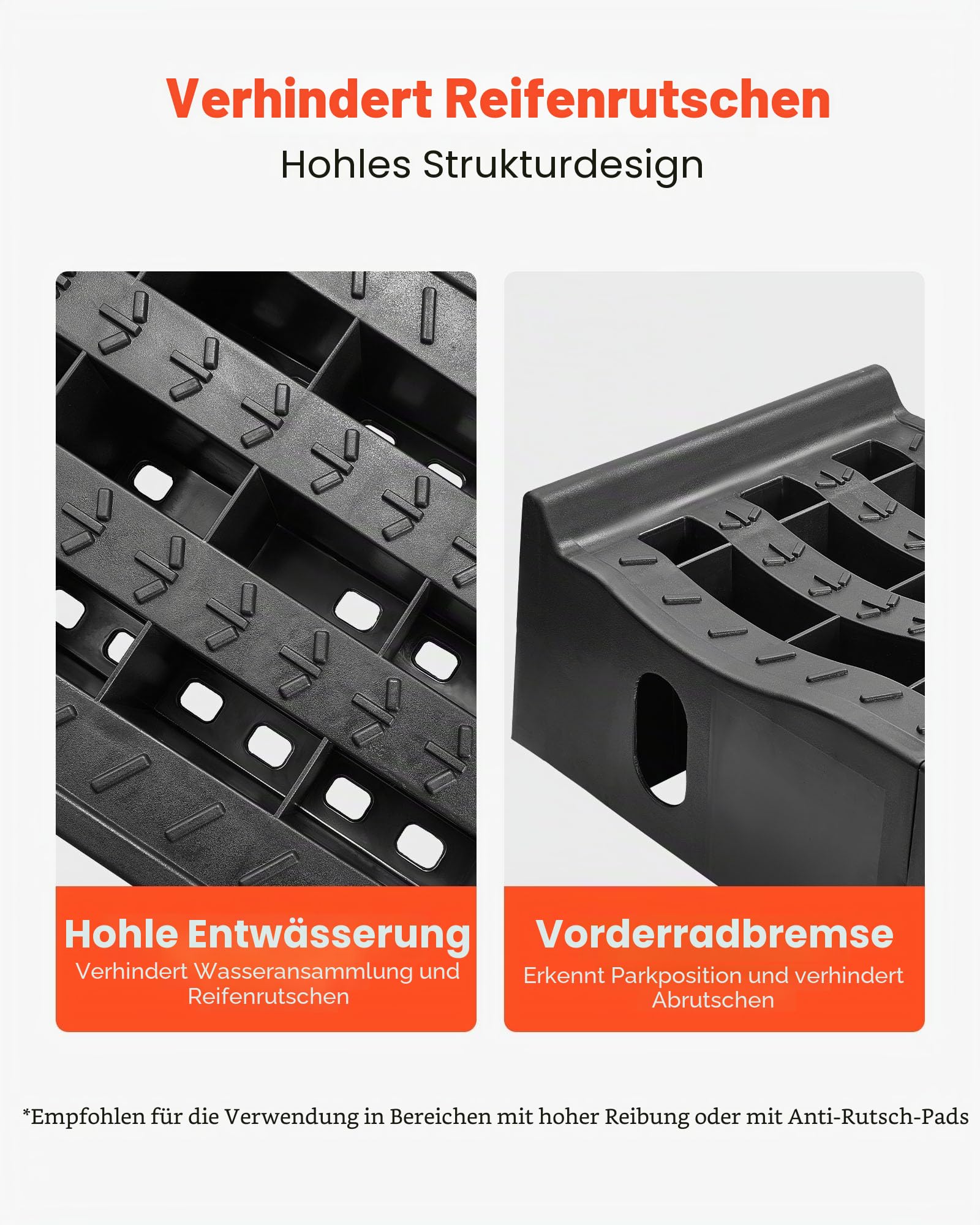 VEVOR Autorampen Auffahrrampen 2 STK. 160 mm Hubhöhe, tragbare & Auto-Servicerampen für Wartung in der Garage & Ölwechsel & Reparatur von LKW, 1474 kg (pro Rampe) belastbar Auffahrhilfe Schwarz