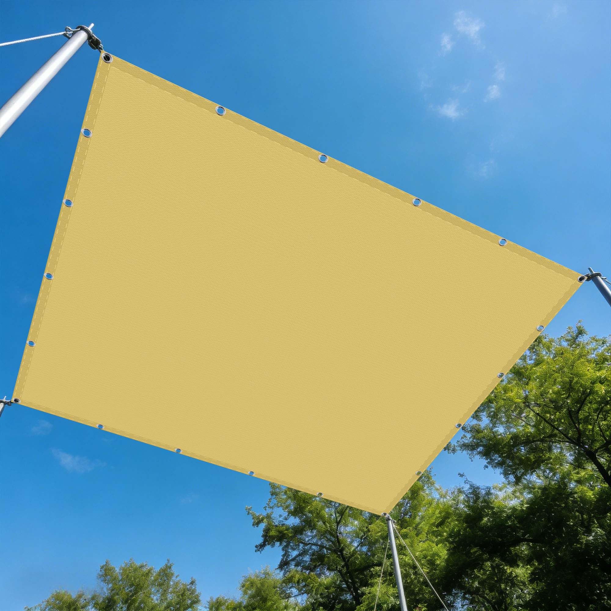Toile d'ombrage rectangulaire 6 x 6 m protection UV pour extérieur