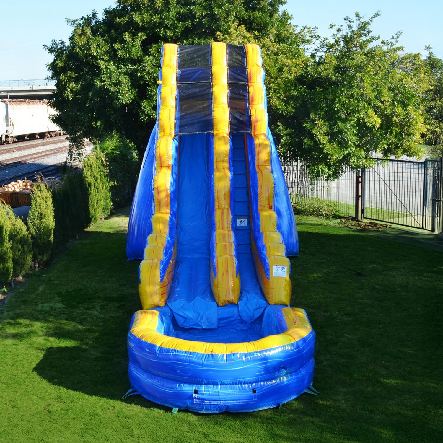 JumpOrange 19’ Melting Artic Commercial Grade Water Slide Inflatable with Attached Deep Pool for Kids and Adults (with Blower), Wet Dry Combo, Summer Fun, Outdoor, Summer Fun, Backyard Water Park