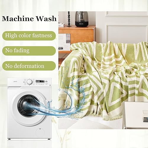 Miniatura 5 de DREAMINGO Funda de sofá negra bohemia reversible de chenilla, funda protectora para mascotas, fundas para sofá seccional de 3 cojines, fundas