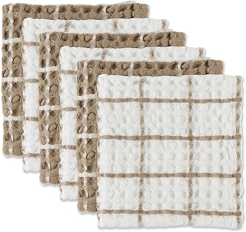 Miniatura 8 de DII Washed Waffle Collection - Juego de paños de cocina preencogidos de gran tamaño, ultra absorbentes, 12 x 12, azul náutico, 6 piezas