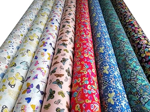 Miniatura 8 de Paquetes de tela de algodón acolchado de 18 x 22 pulgadas para coser, 8 unidades de flores amarillas