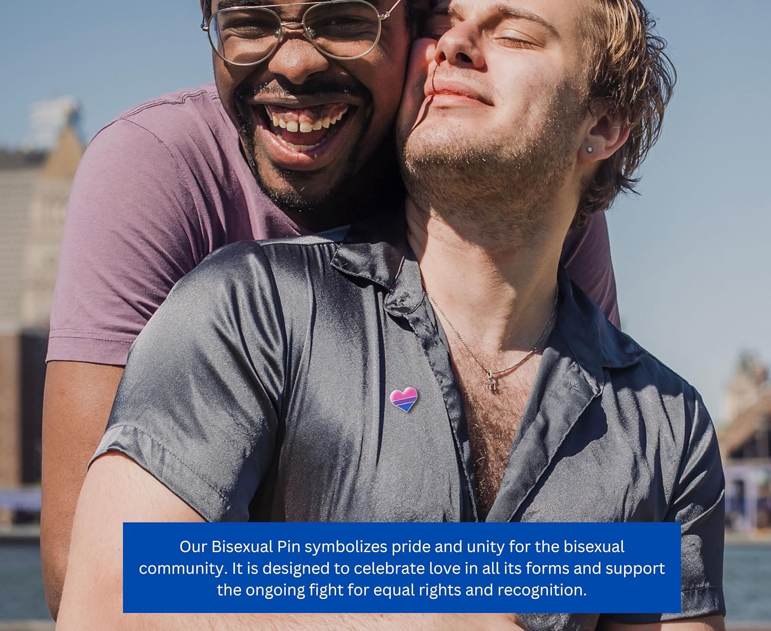 1/2/5/10/25/50pcs Bisexual Pride Flag Pin, Heart Pin - Bi-Pride Lapel Pins for PRIDE Month Parades & Other LGBTQ Pride Events image 2