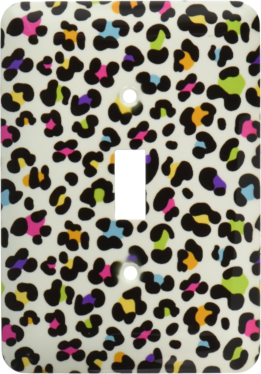 3dRose LLC lsp_113412_1 Funky Rainbow Colors Leopard Animal Print Modern Trendy Pattern Single Toggle Switch