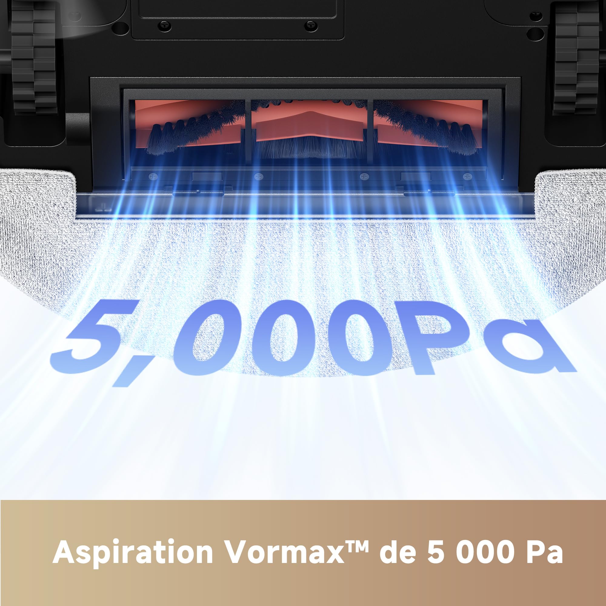 Mova E20 Plus Robot aspirateur Laveur avec Vidage Automatique, Auto-vidangeable Pendant 90 Jours, Navigation LDS, Puissance d'aspiration de 5 000 Pa, Aspirateur et Mop 2-en-1, Corps Compact